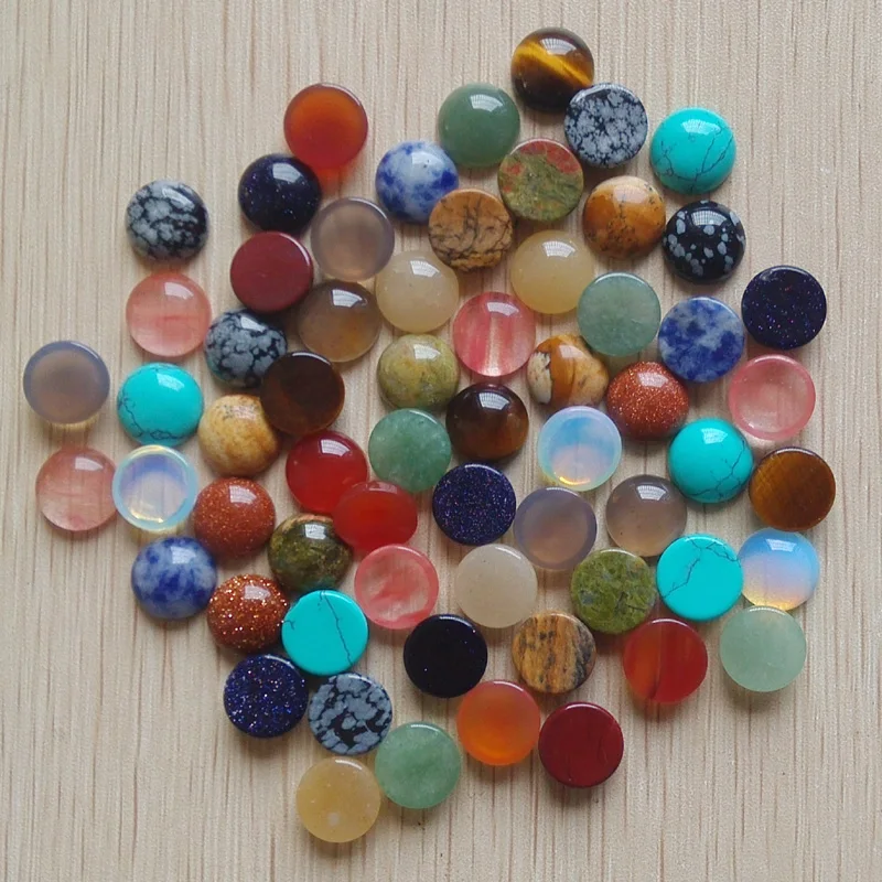 12mm Fashion good quality mixed round CAB CABOCHON natural stone beads for jewelry Accessories making wholesale 50pcs/lot