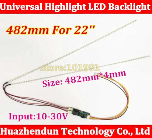 

10pcs 482mm Adjustable brightness led backlight strip kit,Update 22inch-wide monitor 22'' LCD ccfl panel to LED backlight