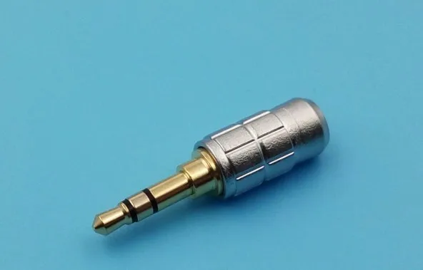 DIP Berlapis Emas 3.5 Mm Headphone Plug Alloy Die Casting 3 Tiang MM Ekor Mulut 2 Pcs