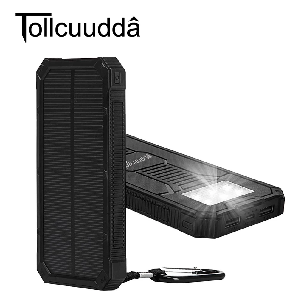 Tollcuudda 10000mah Solar Poverbank For Xiaomi Iphone LG Phone Power Bank Charger Battery Portable Mobile Pover Bank Powerbank