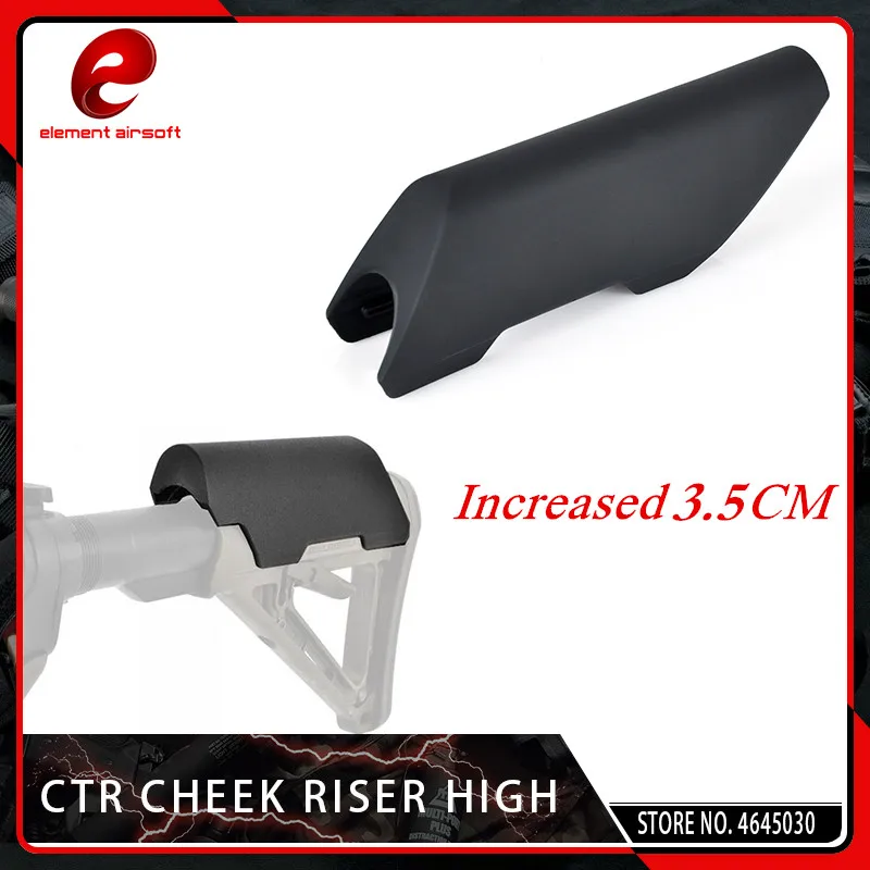 Element Airsoft High Style MAG PUL Industry Cheek Riser Accessory for Use on Non AR/M4 Application CTRL EM OE 19.5*6.2CM Black