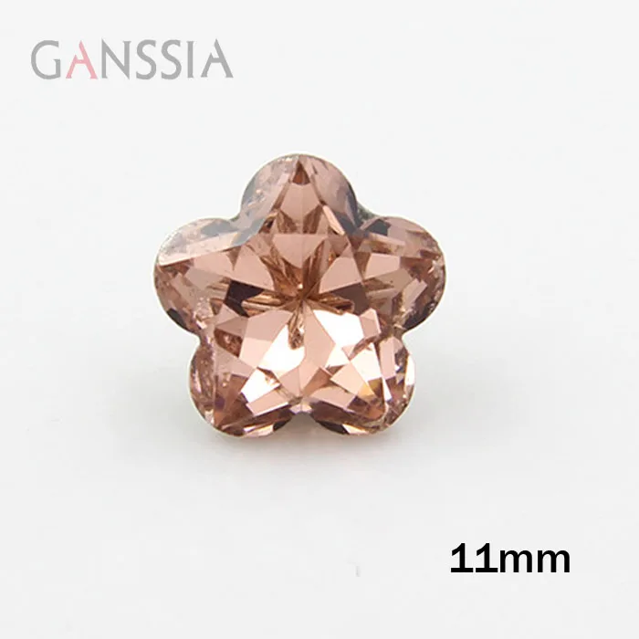 10pcs/lot Size:11m Pink Crystal  Buttons Imitation Gemstone Flower Shape Button Garments Sewing Accessories(SS-122-4)