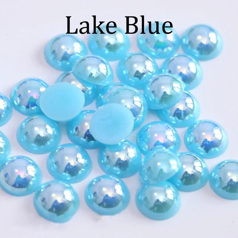 2/3/4/5/6/8/10/12/14 mm AB Farbe Imitationsperlen Handwerk Halbrunde Flatback Perlen für Schmuckherstellung Nagel DIY Dekoration