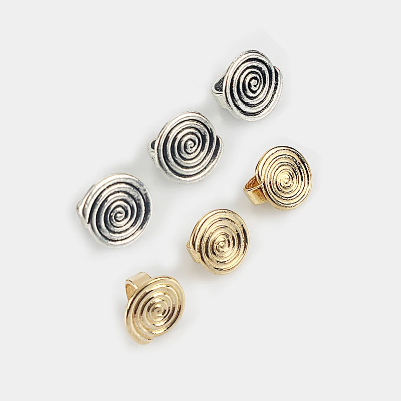 5pcs Round Swirl Pattern Slider Spacer Fit for 10*6mm Licorice Flat  Leather Cord Bracelet Necklace Jewelry Making Accessories