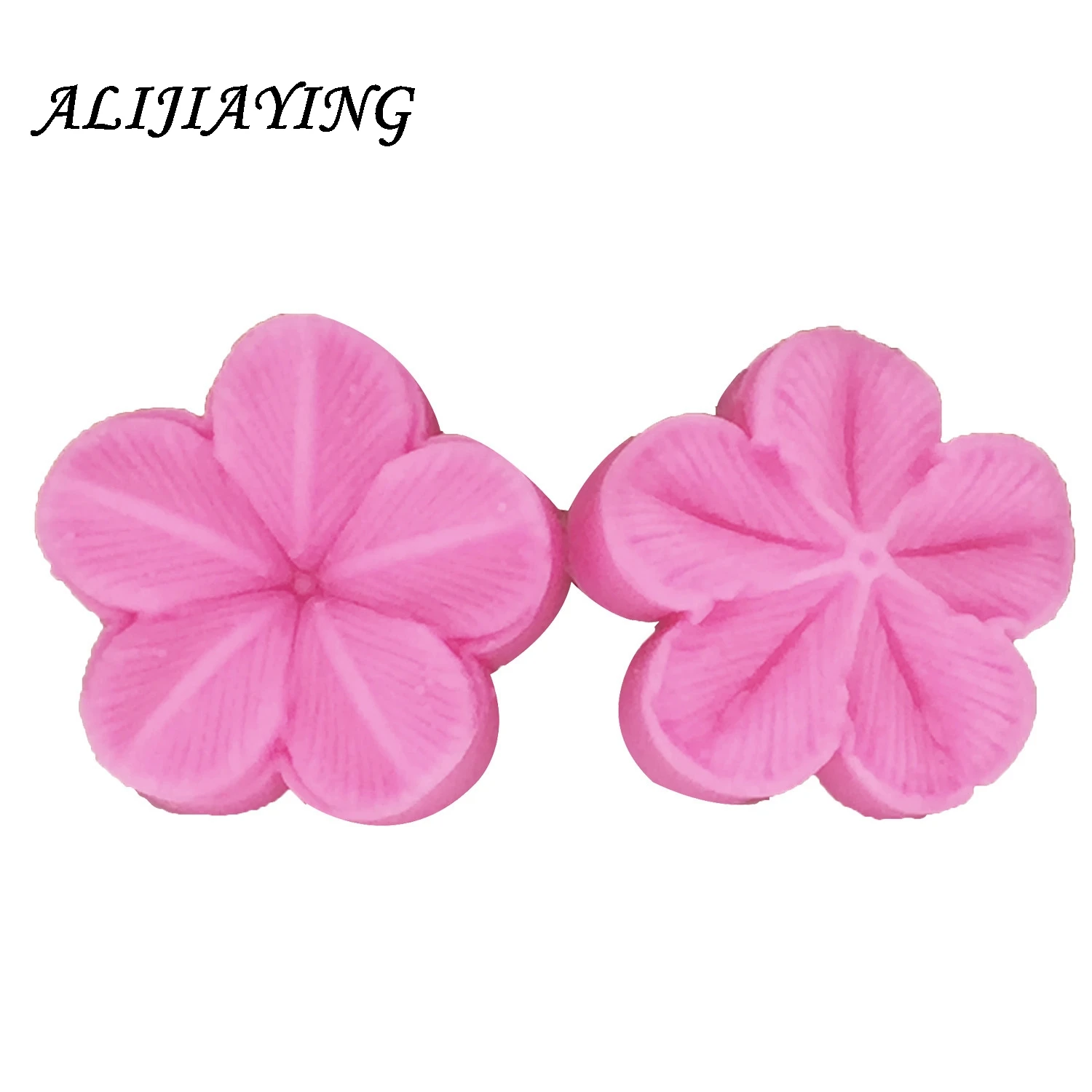 2Pcs/set Rose clamping cooking tools Plum blossom flower Silicone Fondant Mold DIY Cake Decorating tool Super Sculpey D0849