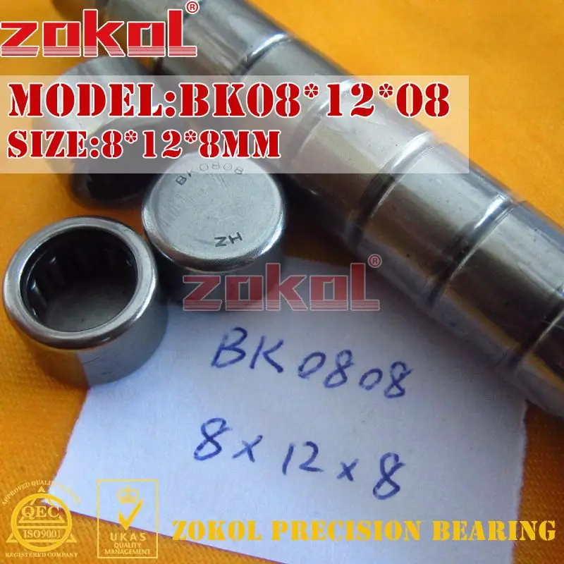 10Pcs/Lot BK0408/0808/0810/1010/1210/1212 ZOKOL High Quality Sealed Needle Roller Bearing 4*8*8 8*12*8/10 12*16*10/12 10*14*10