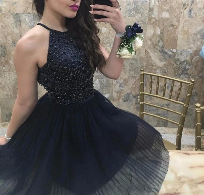 

Vestidos Ensotek Short Evening Dress Hot Sale Sexy Halter A-line Party Gown Formal Dress Custom Homecoming Dress Robe De Soiree