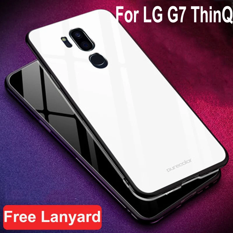 Coque For LG G7 ThinQ case Gradient tempered glass + soft edge cover 6.1\'\' For LGG7 ThinQ dream glass case lgg7thinq cases shell