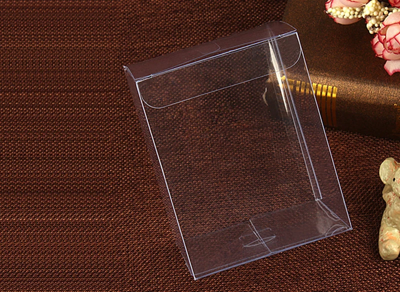 50pcs 5x5xh Jewelry Gift Box Clear Boxes Plastic Box Transparent Storage Pvc Box Packaging Display Pvc Boxen For Wed/christmas