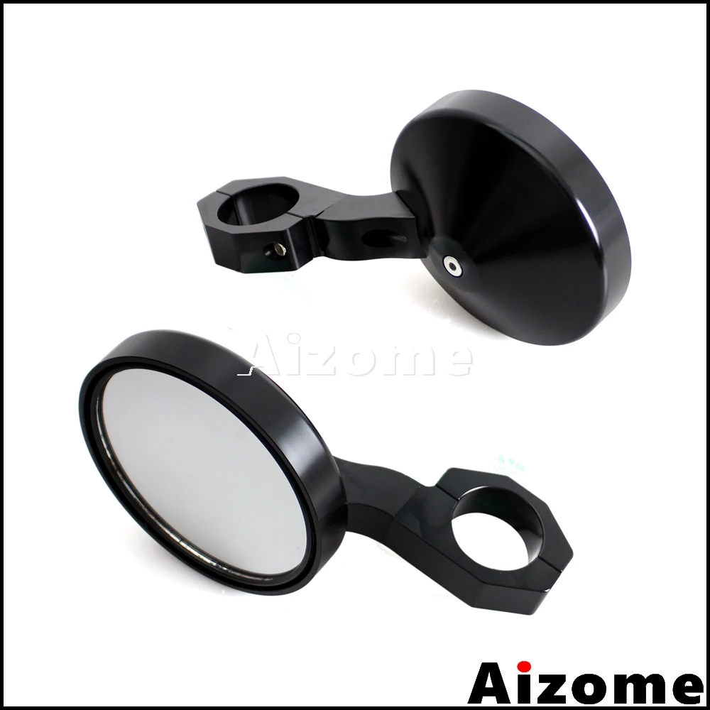 

1 Pair UTV 1.75" Roll Bar Side Mirrors For Polaris Ranger RZR 400 500 700 800 Black 4.7" Round Bar Rear View Mirror