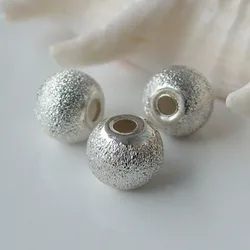 solid 925 Sterling Silver stardust round beads with flat edges,jewelry components, wholesale