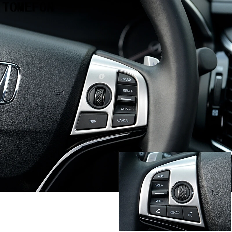ABS Chrome Car Steering Wheel Button knob trim Cover ABS sticker Low Allocation AS PICTURE FOR HONDA URV UR-V 2107