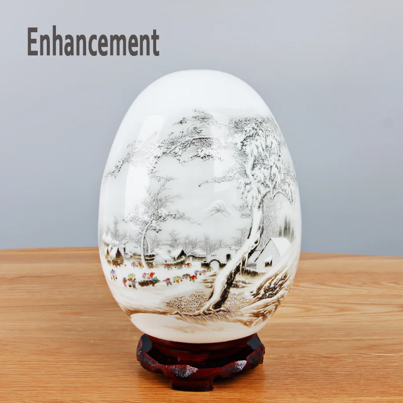 

Jingdezhen Ceramic Snow Vase Chinese Style Snow Lucky Egg Vase Wedding Gifts Home Handicraft Furnishing Articles