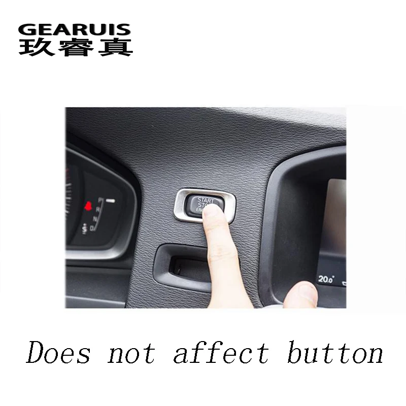 Car styling ENGINE START STOP switch button Keyhole Decorative Stickers Covers For Volvo V60 S60 Interior auto Accessories