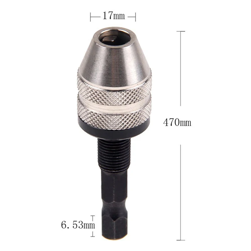 1PCS Quick Change Convertor Adapter Tool Chuck Hex Shank Hand Keyless Drill Bit