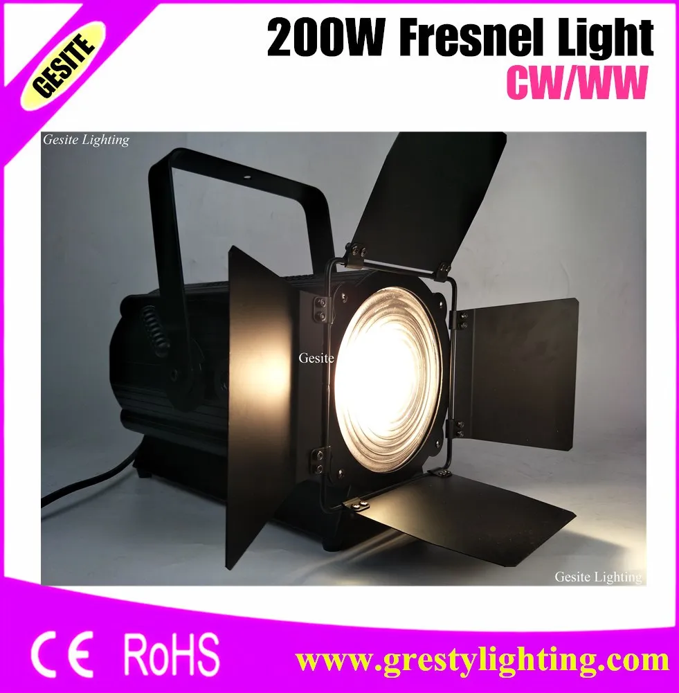 4pcs/lot High Power 200W Par Lights DMX COB Warm White Studio Fresnel Film Stage