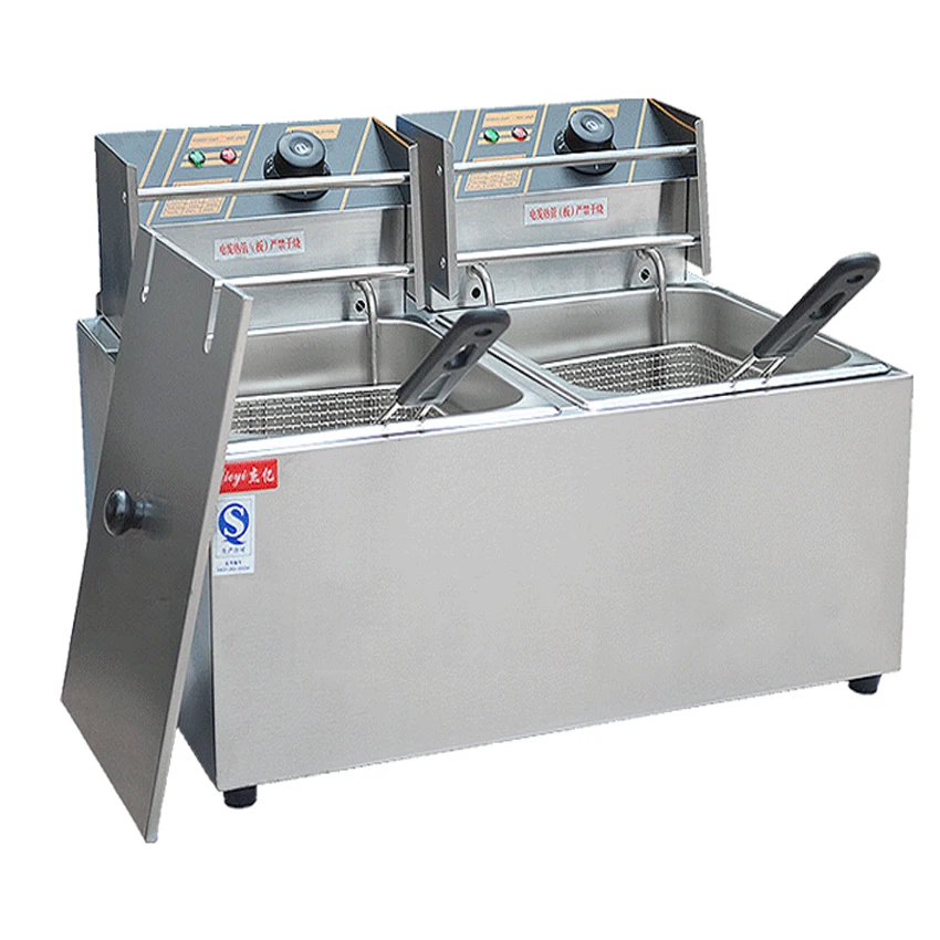 1PC Stainless Steel Commercial Electric Deep Fryer Frying Machine high power deep fryers fast heating  French fries ect