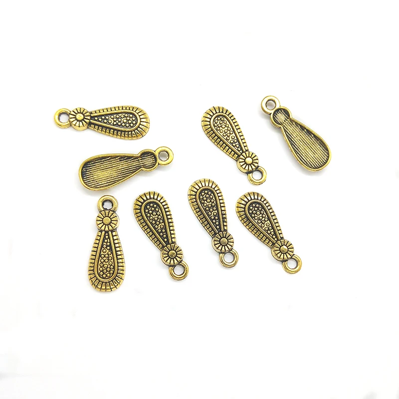 30pcs 20MM Retro Patina Plated Zinc Alloy Green Water Drop Shape Charms pendants For DIY Jewelry Accessories