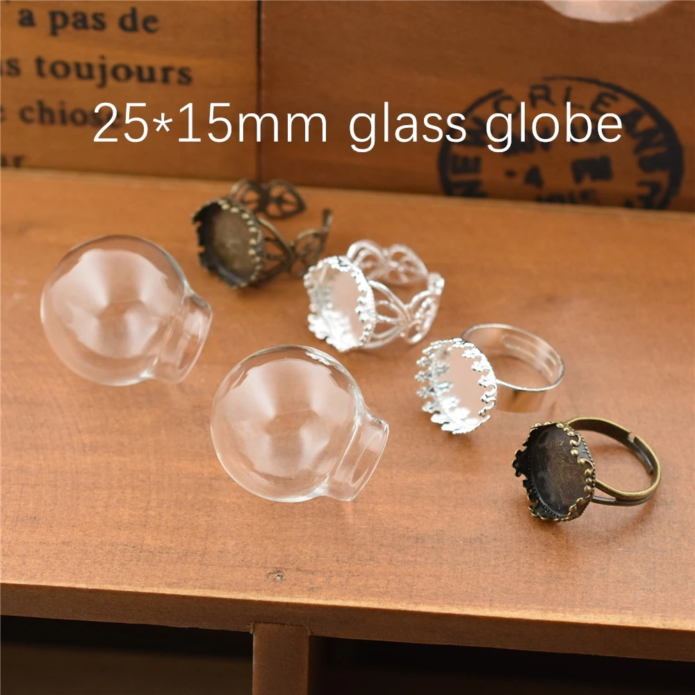 Anillo de globo de cristal, Base de ajuste de anillo de botella de vidrio, accesorios de materiales hechos a mano, 2 uds.