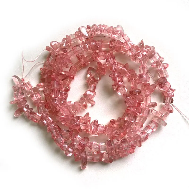 3-5x6-8mm Pink Watermelon Quartzs Beads Natural Freeform Chips Stone Beads For Jewelry Making Beads 32\'\' DIY Beads Trinket