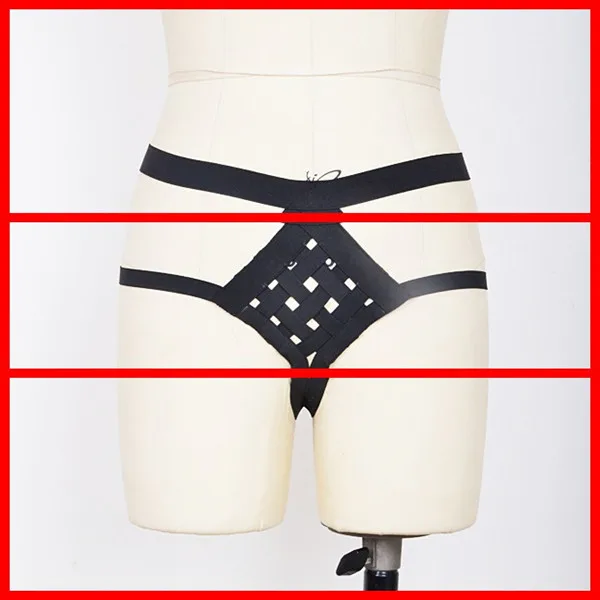 Frauen schwarz damen-keuschheitsgürtel Sexy dessous harness Höschen Handgemachte Exotic Attraktivität Gothic Harajuku bondage harness