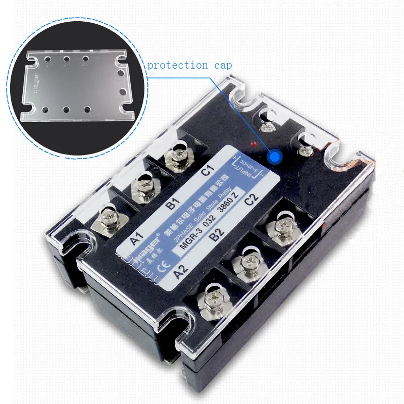 Free shipping 1pc High quality 60A Mager SSRMGR-3 032 3860Z DC-AC Three phase solid state relay DC control AC 60A