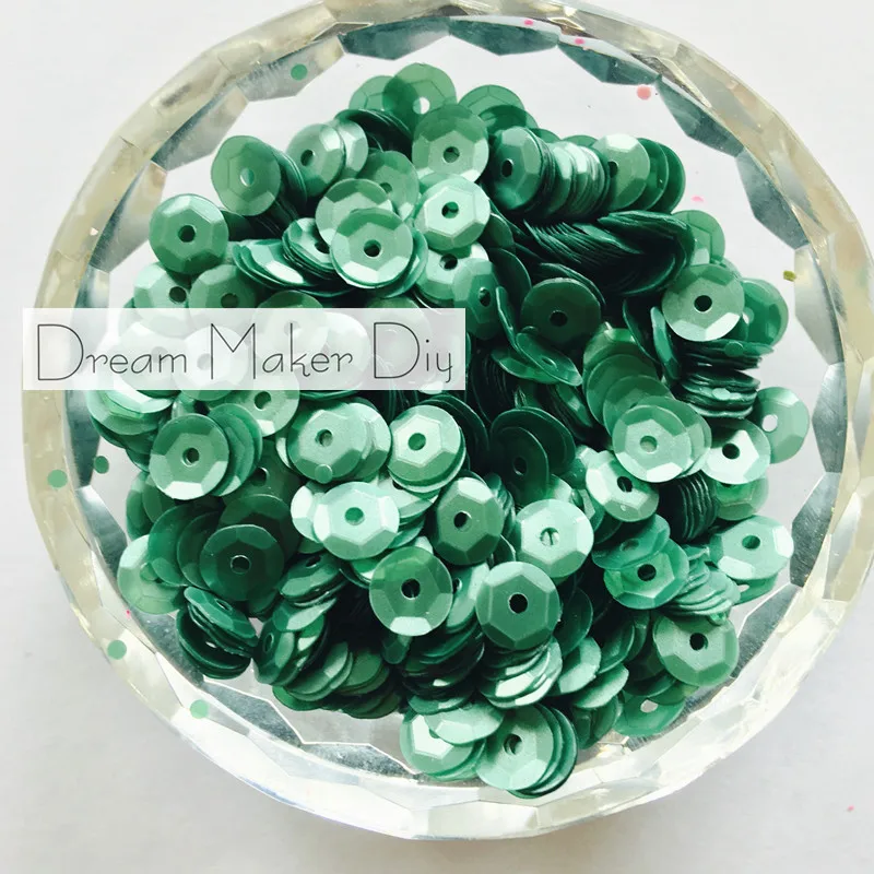 50g(3500pcs) 6mm Cup Matt Translucent Green round loose sequins Paillette sewing Wedding craft for decoration scrapbook