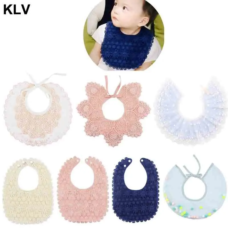 

Baby Bib Girls Cute Princess Lace Floral Bandana Saliva Towel Portable Outdoors Feeding Decoration Flower Scarf Newborn