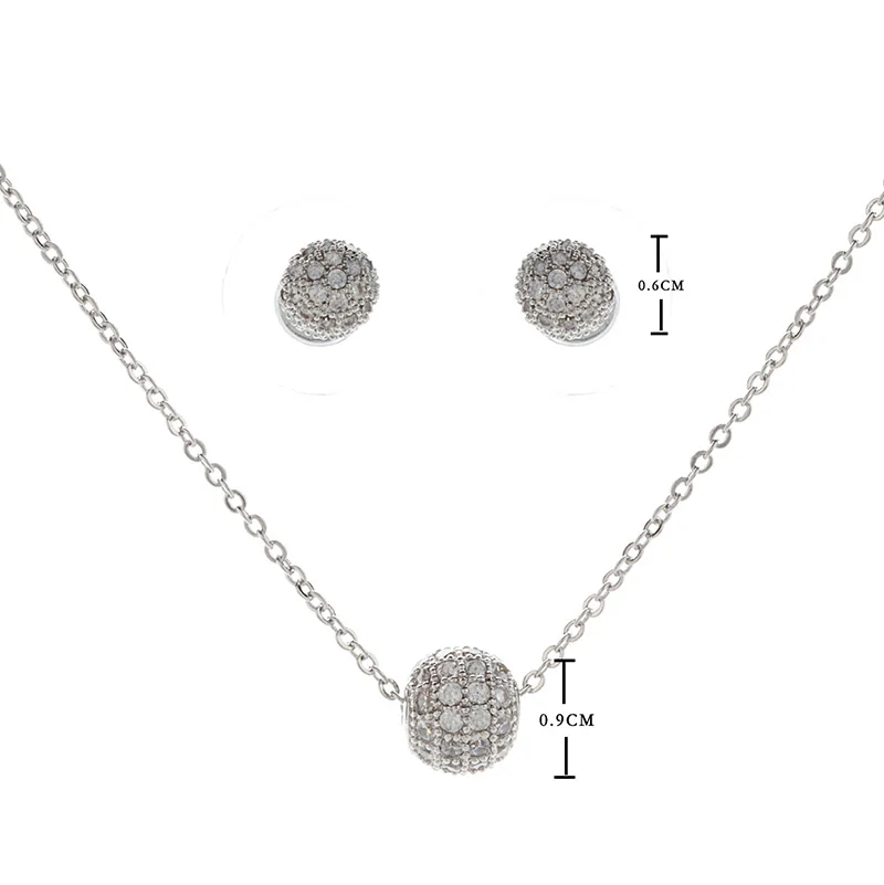 Hadiyana Moda intarsiata AAA Cubic Zirconia Set di gioielli nuovi orecchini rotondi Set di ciondoli per le donne Regali di gioielli per feste TZ5052