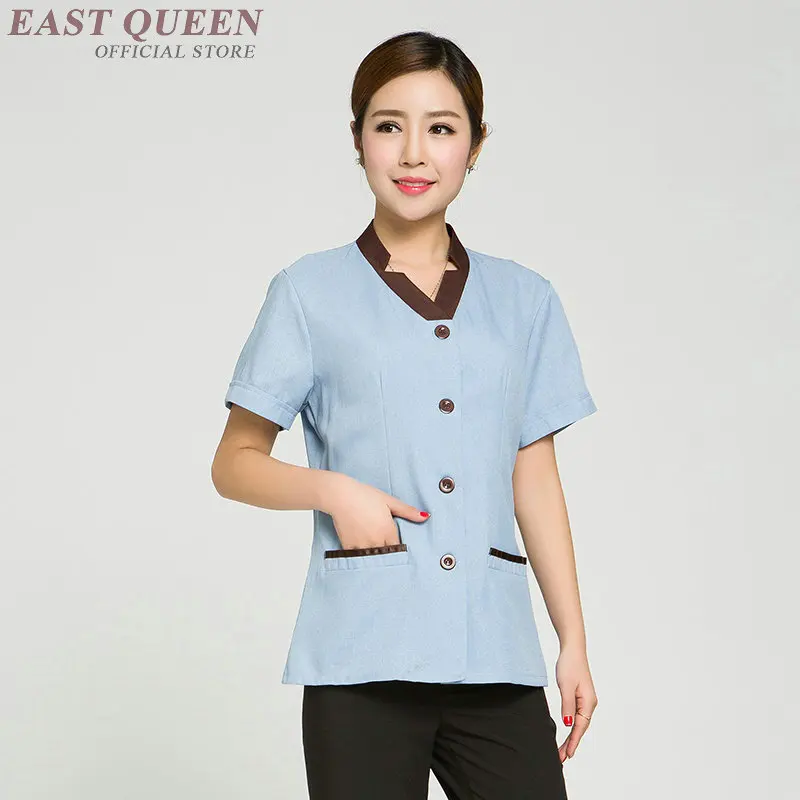 

Housekeeping cleaning services uniforms hotel accessories women maid room service uniform shirt clothing DD1014 Y