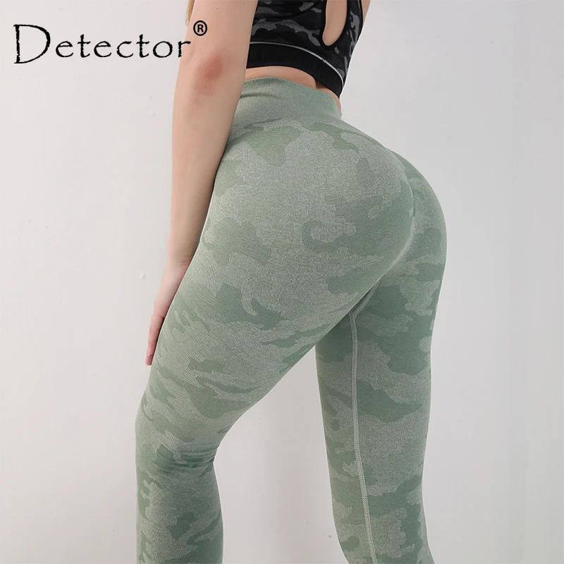 

Detector Camo Seamless Yoga Leggings Women High Waist Tummy Control Stretch Tights Workout Sport Running Training Athletic Pants