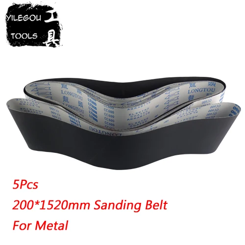 5 Pieces 200 x 1520mm Sanding Belt For Metal 200mm * 1520mm Sanding Screen For Polisher Metal With Grit 80 120 180 240 and 320