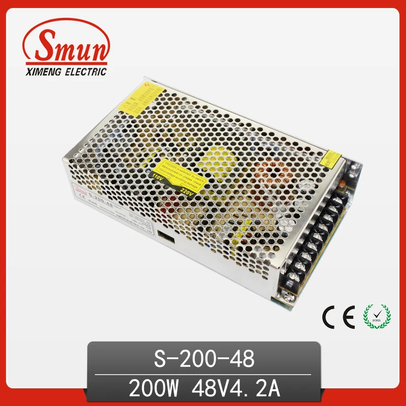 200W Power Supply 48V 4.2A Switching Power Supply 200W AC/DC Power Supply Unit AC-DC Converter S-200-48