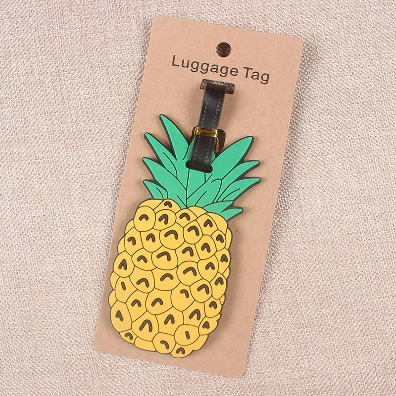 Pineapple Travel Accessories Creative Luggage Tag Silica Gel Suitcase ID Address Holder Baggage Boarding Tags Portable Label