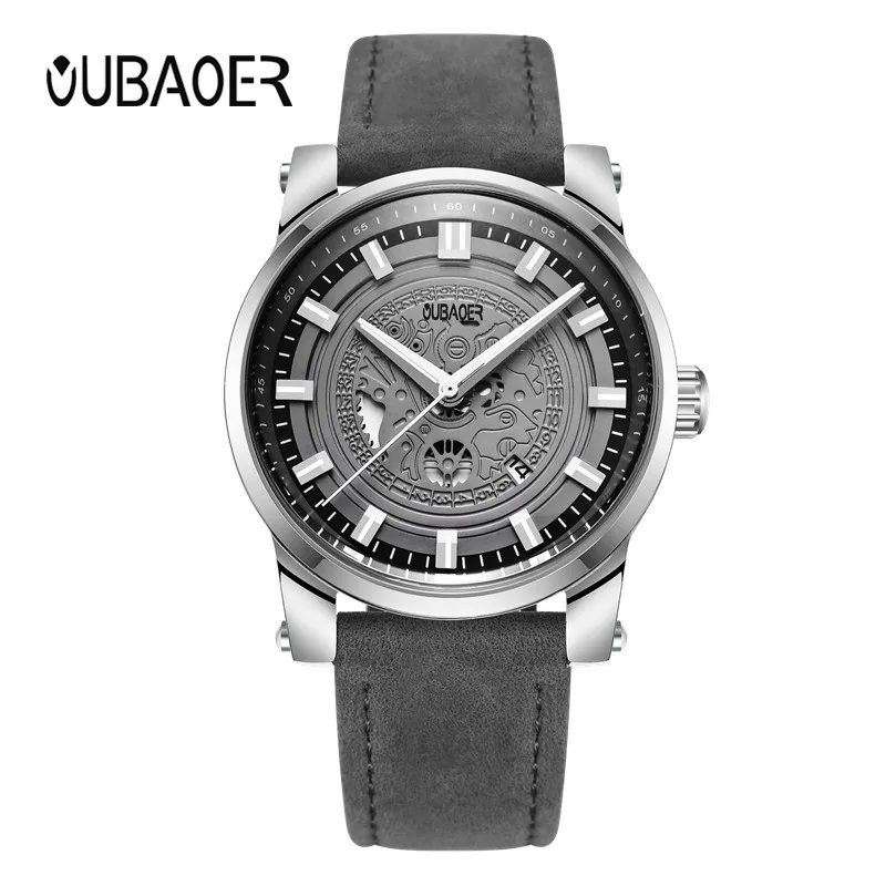 

Original OUBAOER Watch Men Top Brand Luxury Men Watch Leather Clock Men Watches Relogio Masculino Horloges Mannen Erkek Saat