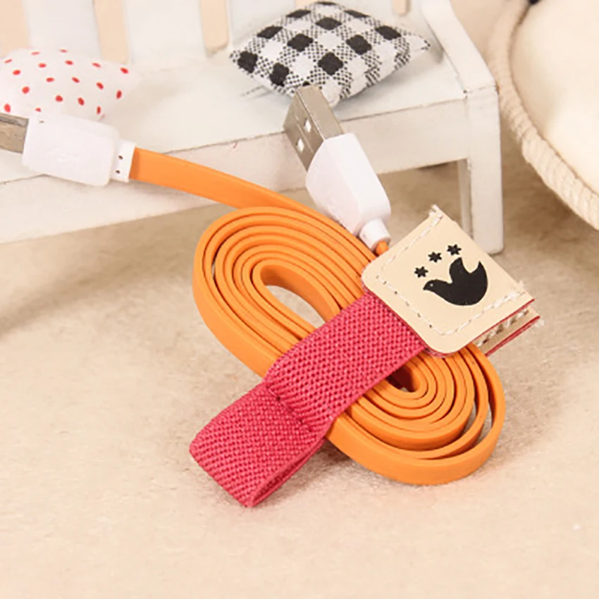 2PCS USB Cable Winder Wire Holder Clip Wrap Cord Desk Set Cute Cartoon Earphone Protector Cable Organizer Strap