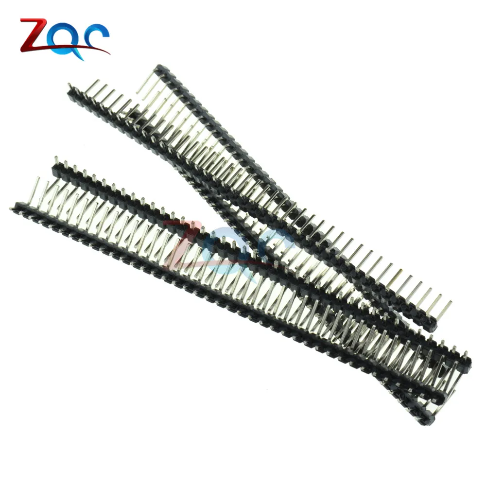 10PCS Pitch 2.54mm 40 Pin Single Row Right Angle Male Pin Header Strip Connector