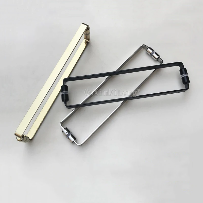 

1PCS Solid 304 Stainless Steel Bathroom Handles Polish Chrome/Golden/Dumb Black Shower Room Glass Door Handle C-C:440mm JF1805