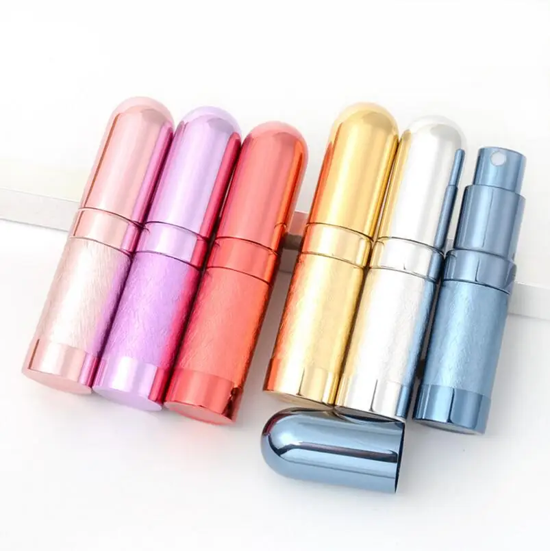 6ML Refillable Aluminum Spray Perfume Bottle Empty Glass Fragrance Bottle Metal Perfume Atomizer LX1327