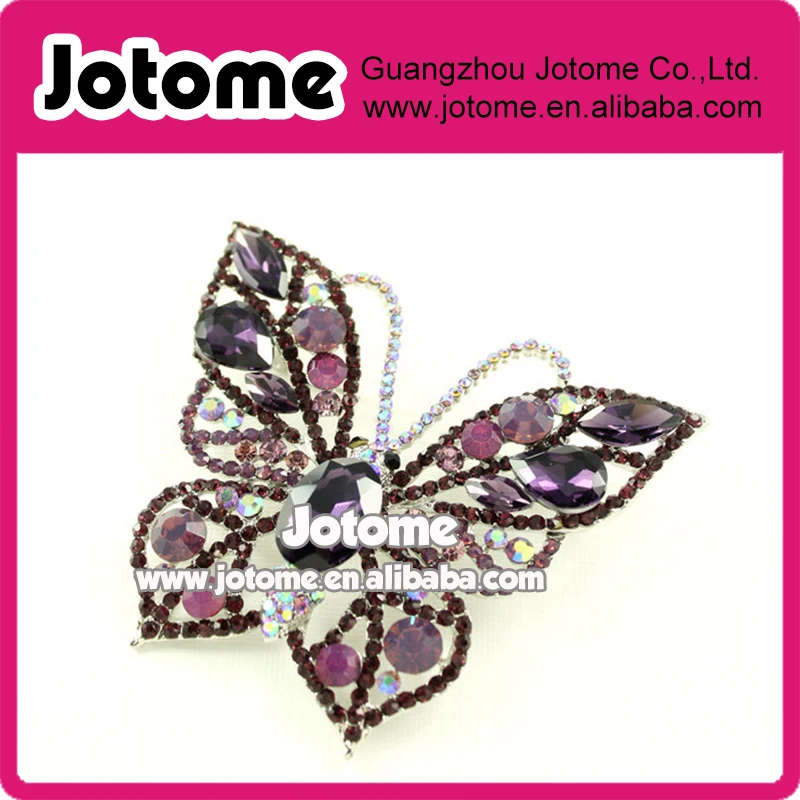 Big Purple Butterfly Brooch ,Purple Crystal Butterfly Broach Jewelry, Butterflies rhinestone  Brooches