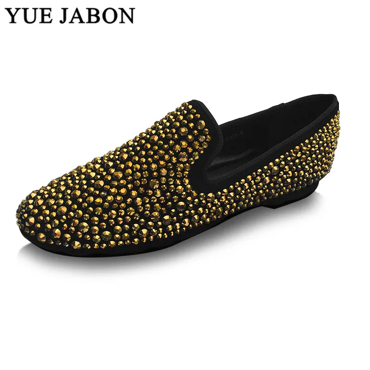 

Hot Real Leather Women Bling Flats Sequins Crystal Studded Slip On Lazy Loafer Flat Round Toe Rhinestone Shoes Causal Loafers