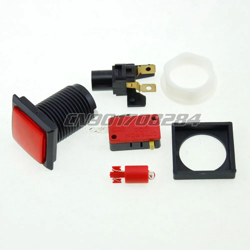 10x33*33mm Forma Quadrata LED Illuminato Illuminato Pulsanti Con Micro Interruttore 12 V Per Arcade macchina Giochi Jamma Mame Parti