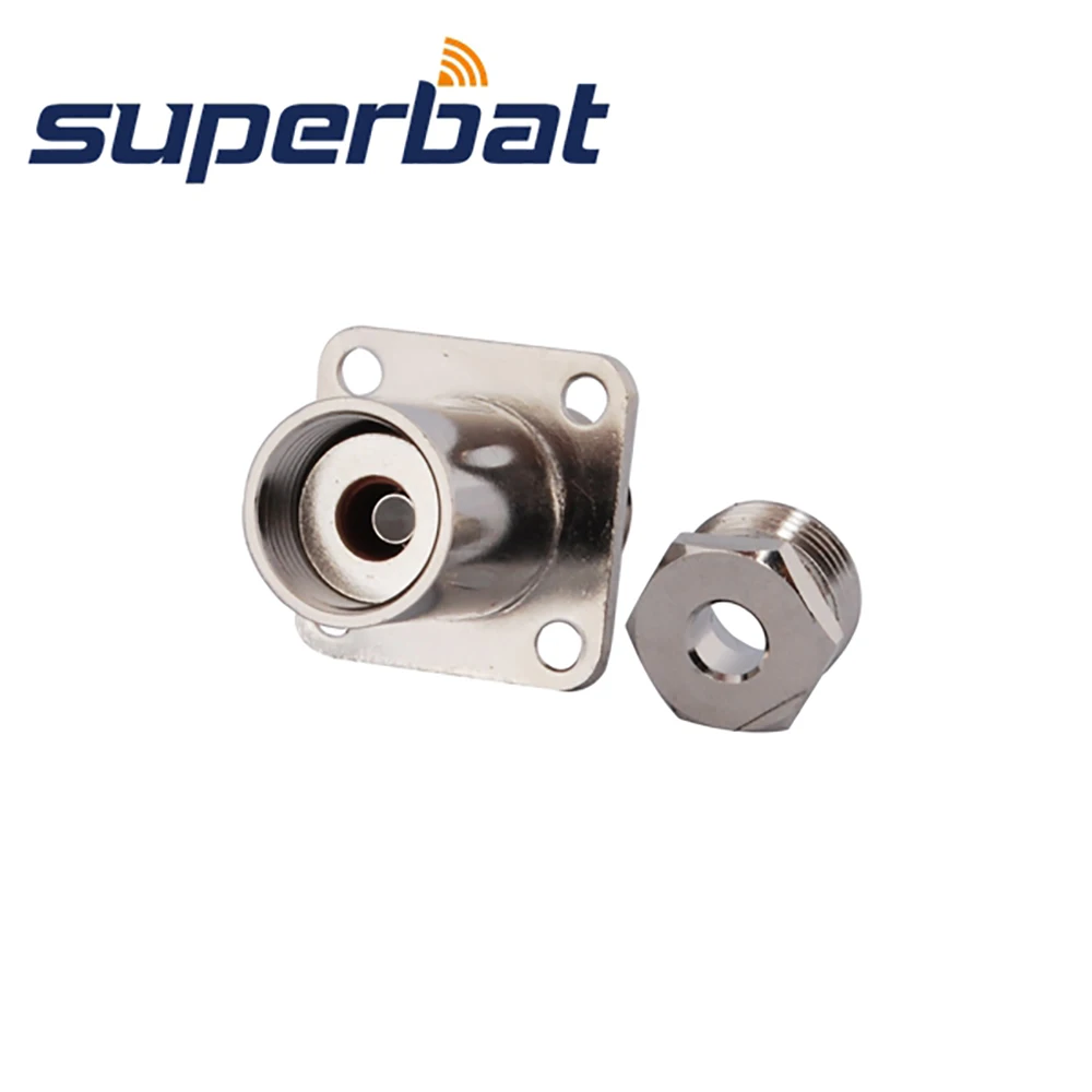 Superbat 10pcs N Clamp Female with 4 hole Panel Mount RF Coaxial Connectofor for Cable RG58,RG142,RG400,LMR195