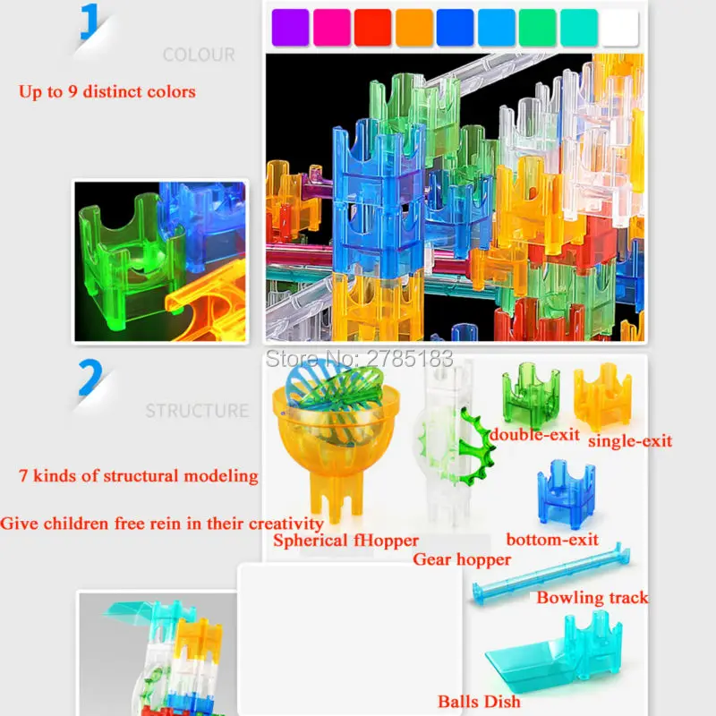 108 cái, 30 bi Cubes Bóng Mê Cung Mê Khối Xây Dựng TỰ LÀM Bằng Đá Cẩm Thạch Chạy Lắp Ráp Các Khối Theo Dõi phối hợp Tay-mắt đồ chơi Giáo Dục