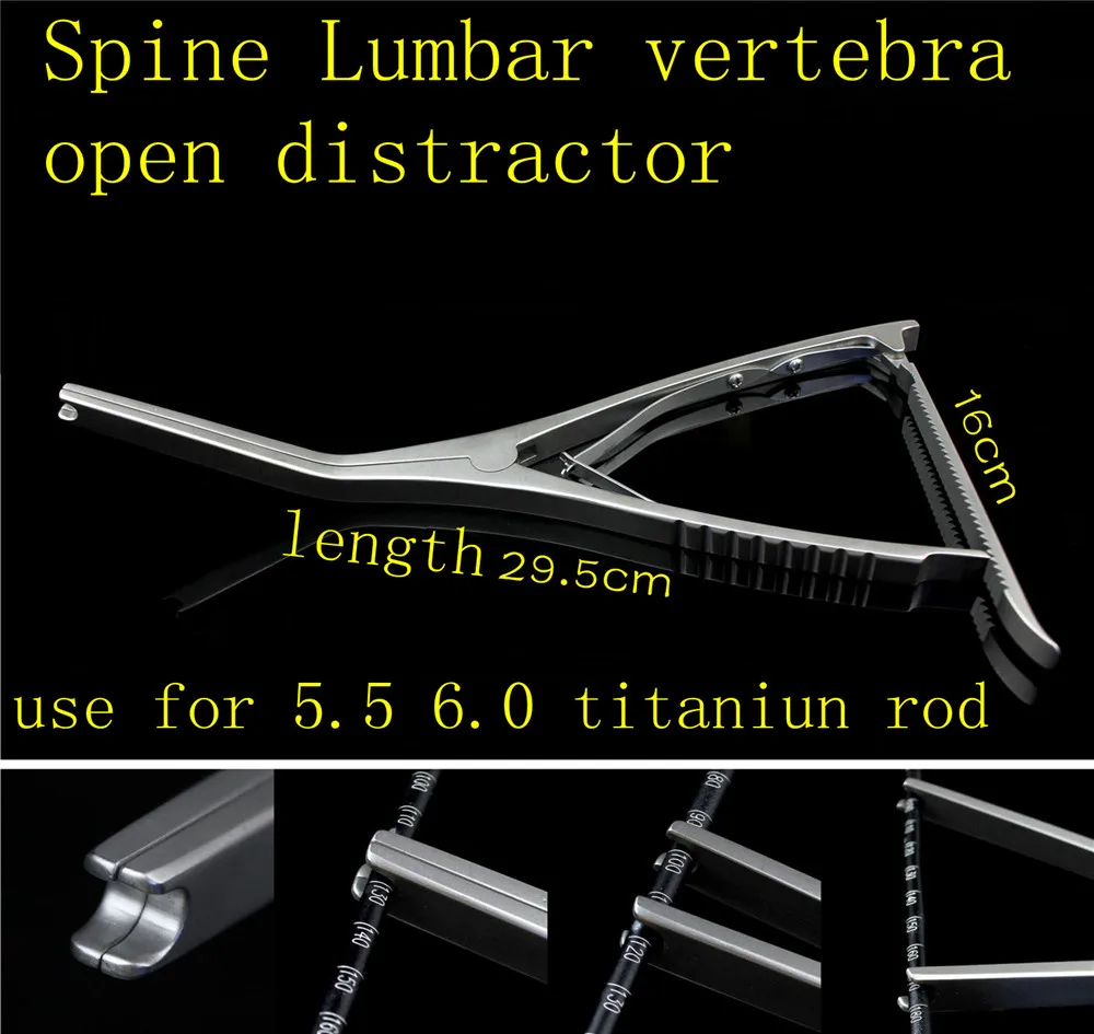 medical orthopedic surgical instrument Spinal Lumbar vertebra distractor Retractor Reduction forceps 5.5 6.0 screw rod opener