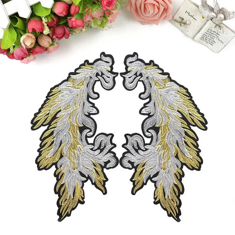 Wings Phoenix tail Patches Sew-on Embroidered Patch Motif Appliques Stickers For Clothes Sweater