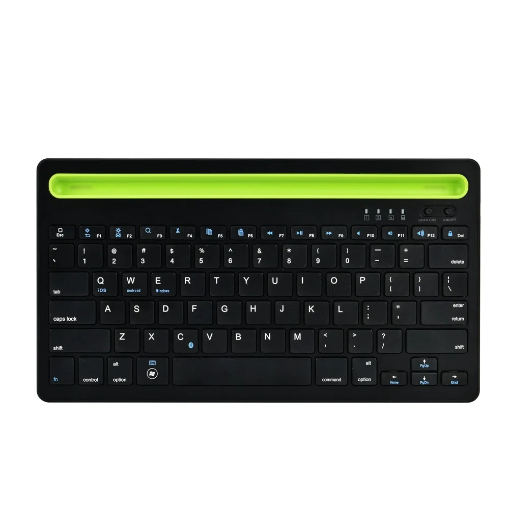 Dual Channel Wireless Bluetooth Keyboard Multidevice Bluetooth Keyboard for Windows/IOS/Android With Integrated Cradle Holds