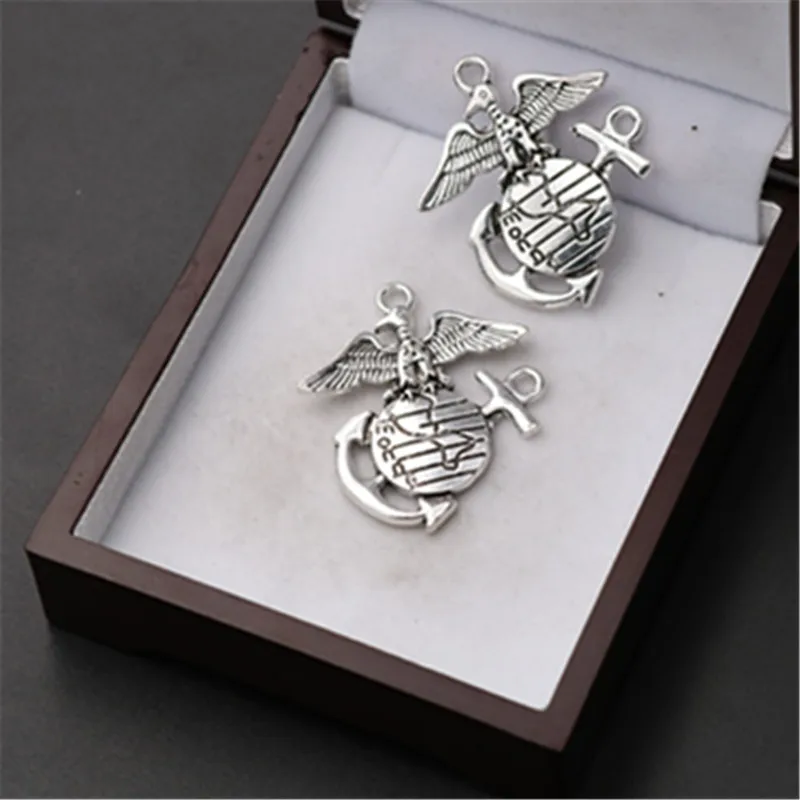 6pcs Silver Plated  Eagle & Sailor Anchor Captain Badge Connectors For Making Necklace Bracelets Gift Fashion Jewelry Findings