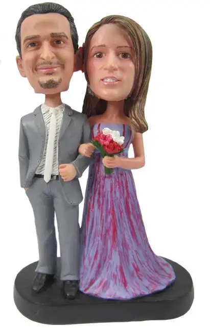 Express free shipping Personalized bobblehead doll sweet couple wedding gift wedding decoration polyresin Custom doll