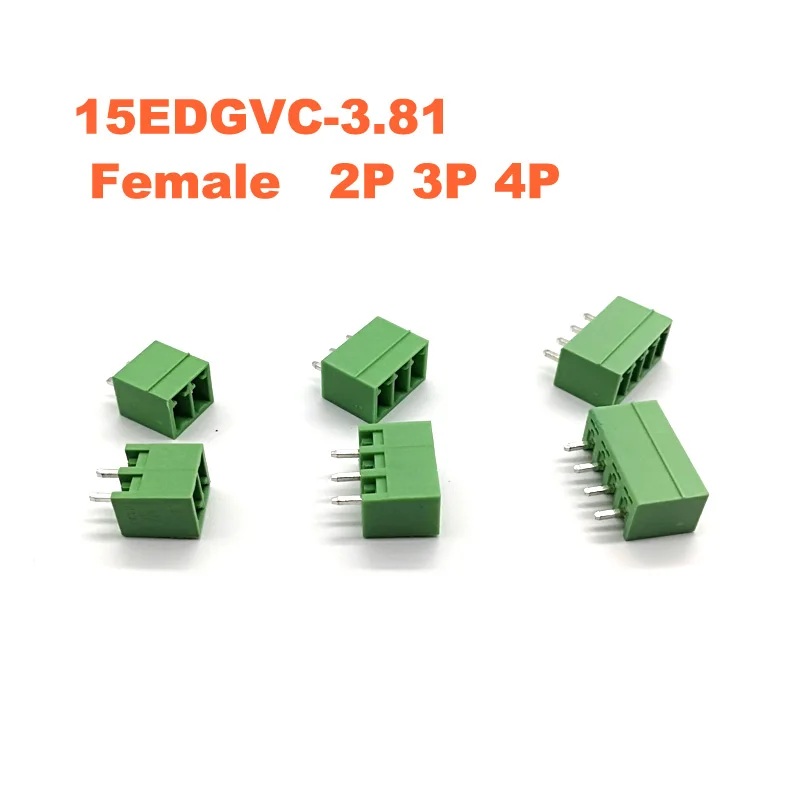 1000 Stuks Pitch 3.81Mm Schroef Plug-In Pcb Terminal Blok 15Edgk Vc 2/3/4P Draad Connector Verticale Pin Mannelijke/Vrouwelijke Kabel Morsettiera